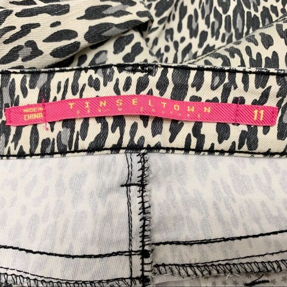 Tinseltown Juniors' Leopard Animal Print Low Rise Ankle Skinny Jeans Size 11 Jr - Picture 6 of 6